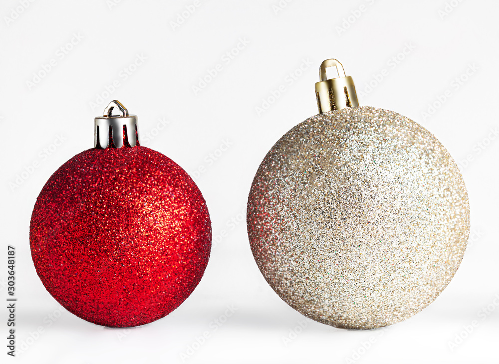 Fotografie Christmas balls isolated on white background