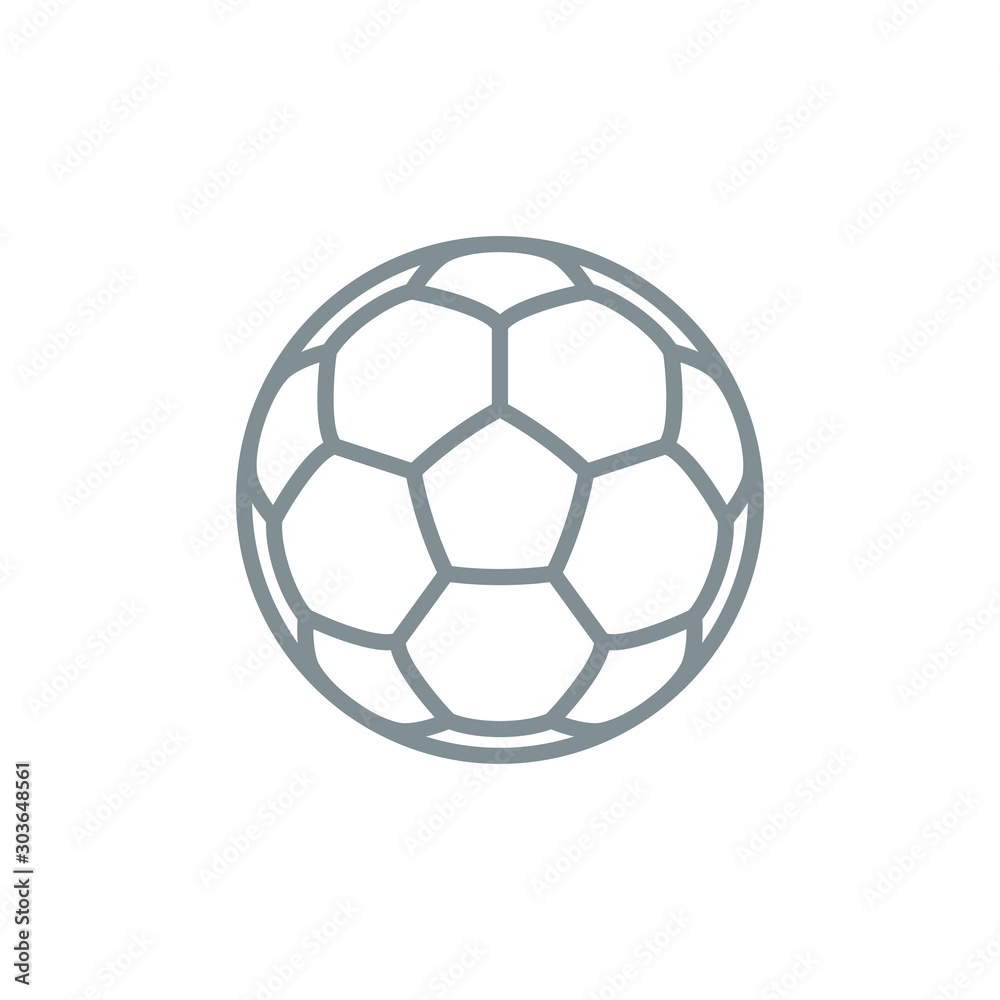 Thin contour lines icon soccer ball for playing football isolated on white background. Modern design minimalistic style black and white outline sign classic leather soccer ball. Thin contour lines icon soccer ball for playing football isolated on white background. Modern design minimalistic style black and white outline sign classic leather soccer ball.