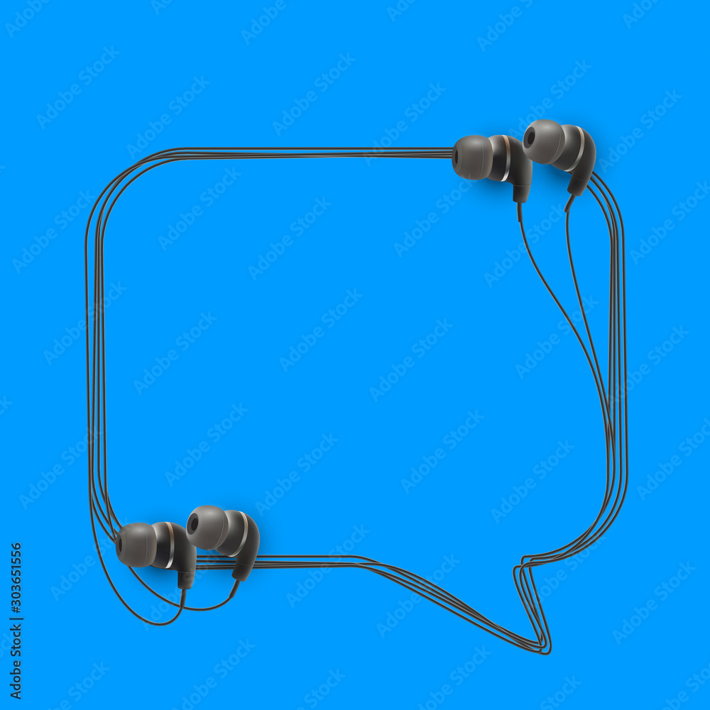 Innovative music quotation template in headphones quotes isolated on  backdrop. Creative banner illustration with quote in a frame wire with  Black quotes. speech bubble Template modern headset design. Stock Vector |  Adobe
