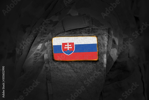 Wallpaper Mural Flag of Slovakia on military uniform