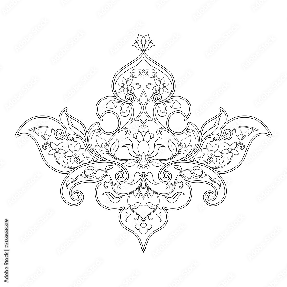Eastern ethnic motif, traditional muslim ornament. Element for design. Vector illustration Eastern ethnic motif, traditional muslim ornament. Element for design. Vector illustration
