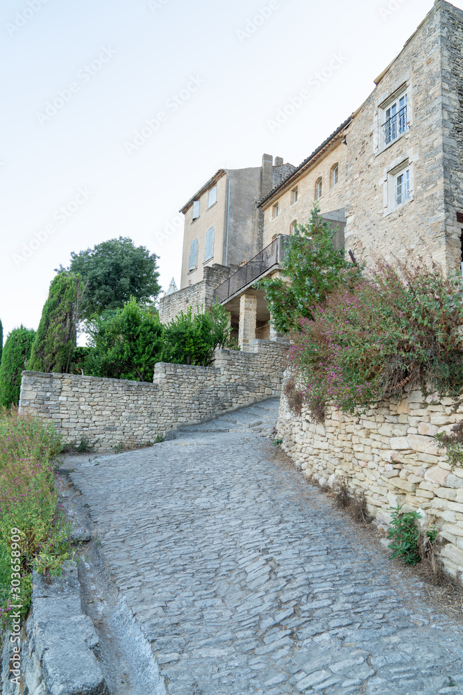 stairs stone pathway of gordes famous small village in Provence France