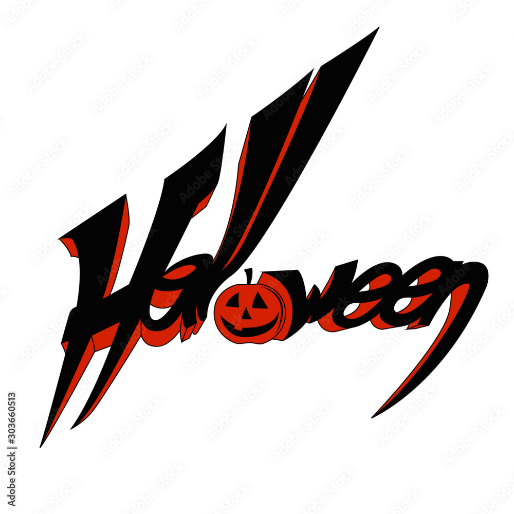 Fotografie halloween lettering vector illustration isolated