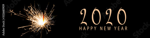 Holiday banner Happy New Year 2020. 