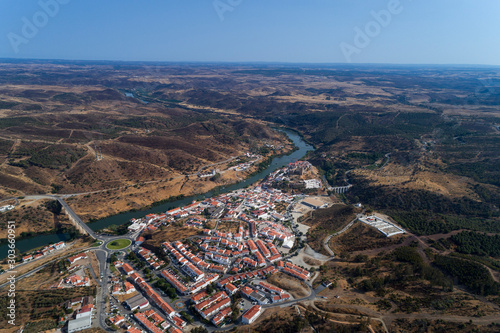 Aerial view of the traditional village of Mértola, in Alentejo, Portugal. photo