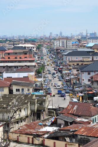 Busy street in the heart of Lagos, Nigeria
