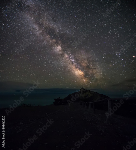 milky way over the sea  the starry sky