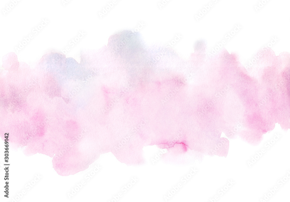 Abstract hand painted pink watercolor paper texture isolated background for your design, card, wallpaper,tag. Abstract brush paint purple bright color grunge illustration element for text design print