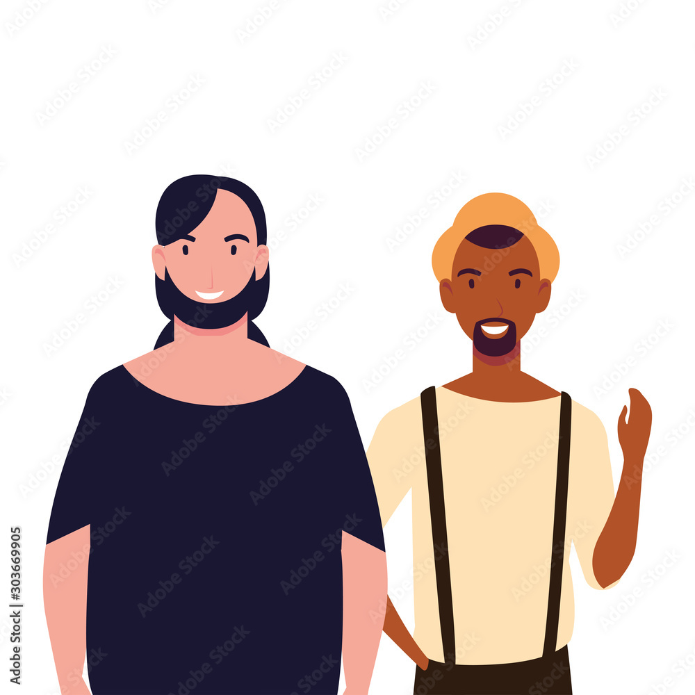 men with different poses on white background men with different poses on white background
