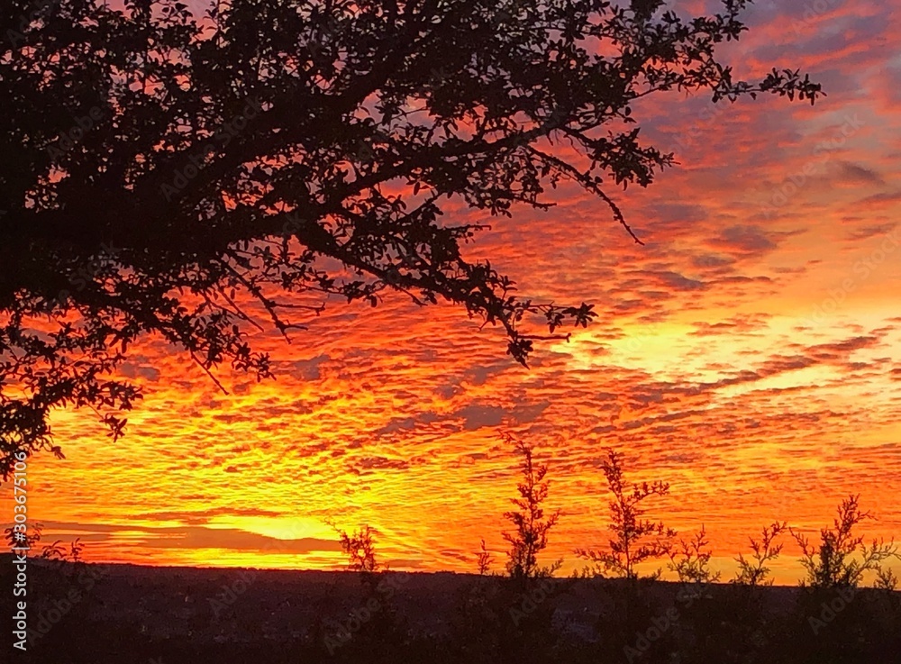 Sunset off raging fire clouds Sunset off raging fire clouds