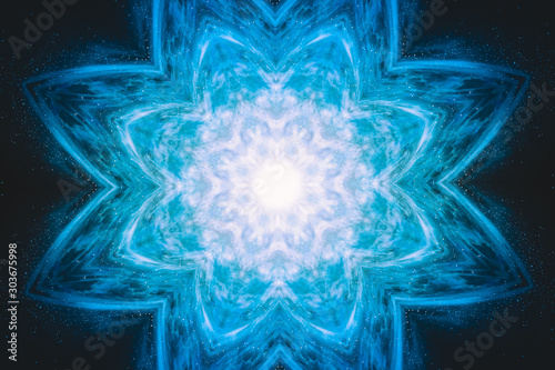 Relax lotus flower. Background for meditation. Nirvana. Mystical space pattern.