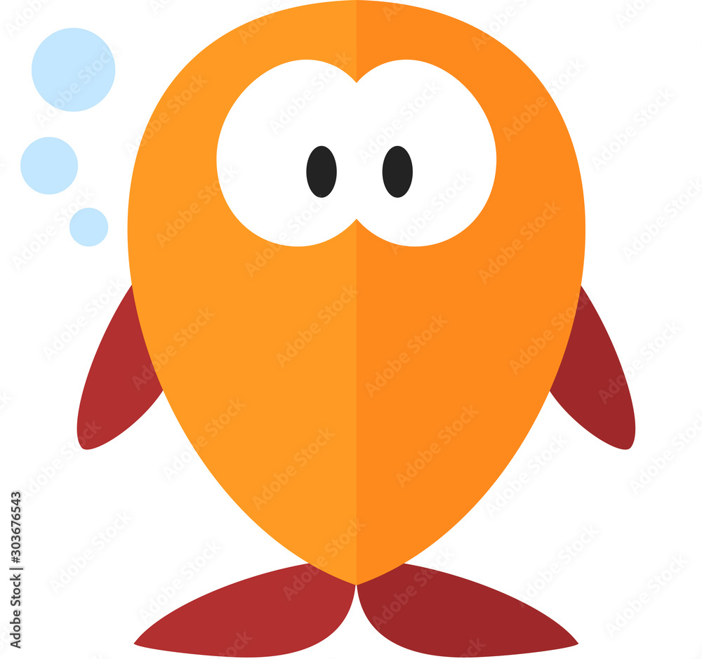 Fototapeta premium Funny cartoon fish. Flat icon