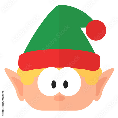 Christmas elf. New Year flat icon