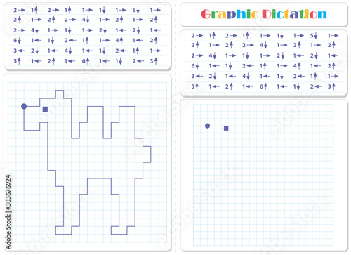 Draw a picture on the arrows. Worksheet for kids Fototapet