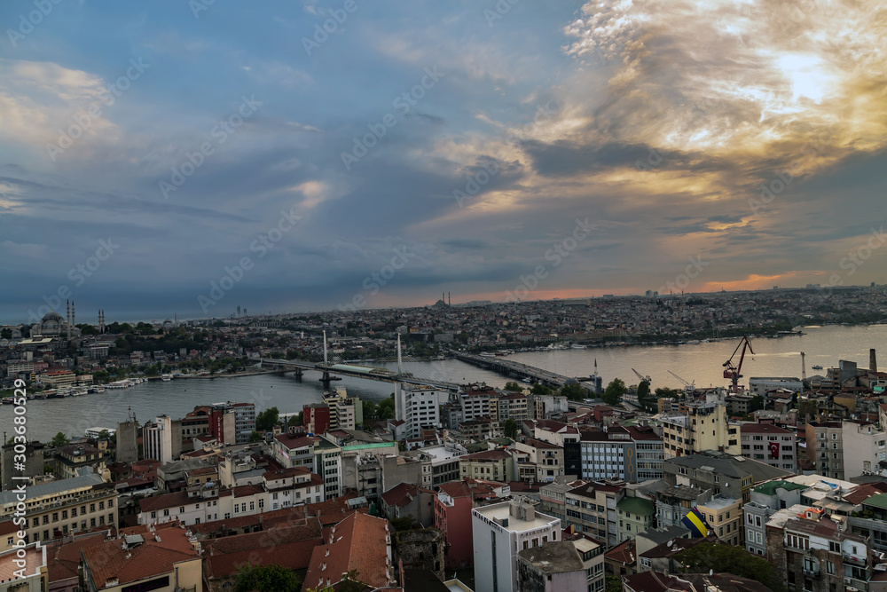Panorama of Istanbul architecture City Istanbul Turkey.