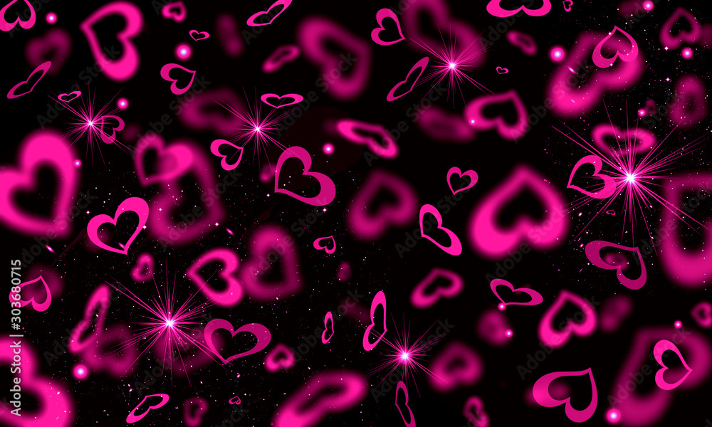 Pink hearts background top
