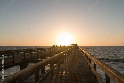 Sunset at the Jetty in Swakopmund  Namibia  Africa