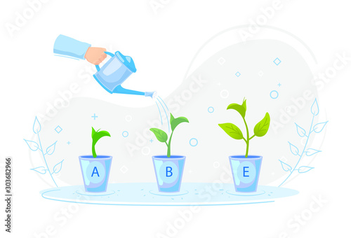 Artificial selection plants concept. Breeding new varieties. Genetic engineering. Medicinal herbal plant analysis, Natural organic botany drug development. Alternative traditional herbal remedies.