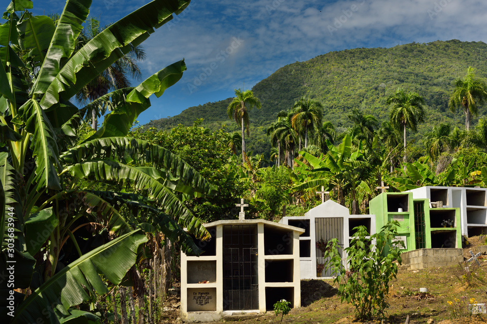 Ταπετσαρία Country cemetery with above ground interment in Dominican Republic