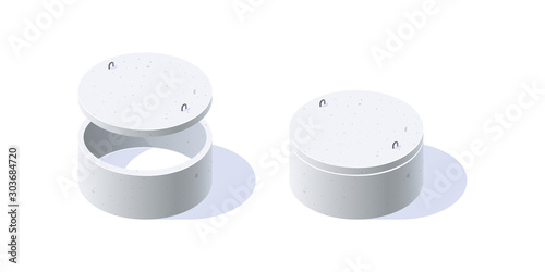 Concrete ring icon in flat style, vector