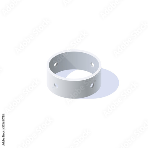Concrete ring icon in flat style, vector