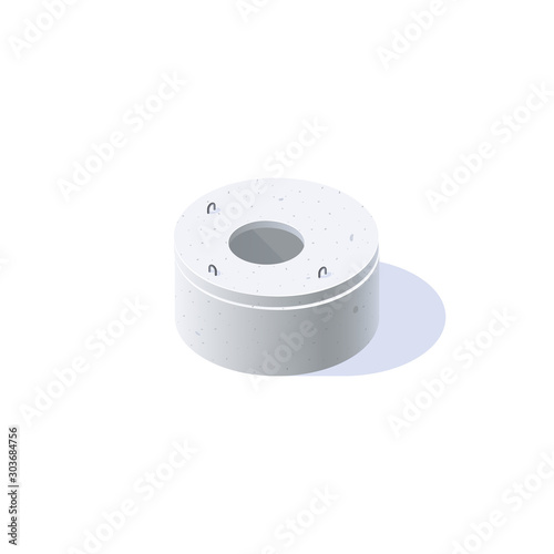 Concrete ring icon in flat style, vector