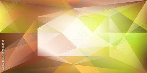 Abstract crystal background with refracting light and highlights in yellow and green colors