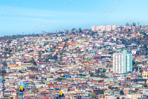 Aerial view of Valparaiso building and houses