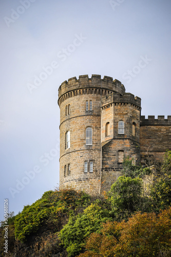 Old tower on Calton Hill in Edinburgh, Scotland photo