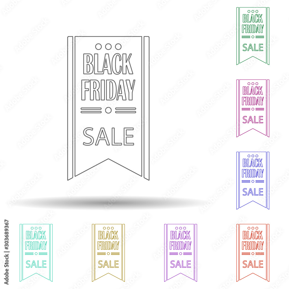 Black friday sale abstract multi color icon. Simple thin line, outline vector of black friday icons for ui and ux, website or mobile application Black friday sale abstract multi color icon. Simple thin line, outline vector of black friday icons for ui and ux, website or mobile application