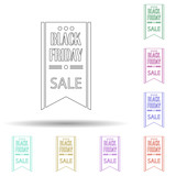 Black friday sale abstract multi color icon. Simple thin line, outline vector of black friday icons for ui and ux, website or mobile application