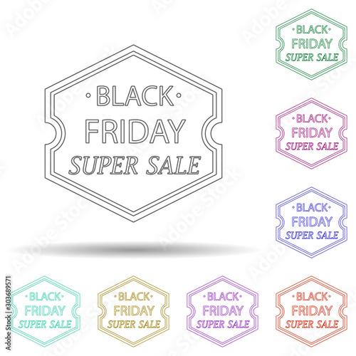 Black friday sale abstract multi color icon. Simple thin line, outline vector of black friday icons for ui and ux, website or mobile application
