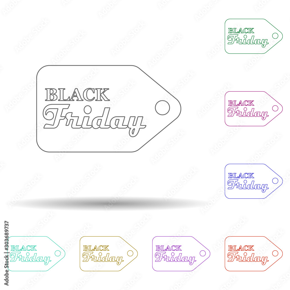 Black friday sale abstract multi color icon. Simple thin line, outline vector of black friday icons for ui and ux, website or mobile application Black friday sale abstract multi color icon. Simple thin line, outline vector of black friday icons for ui and ux, website or mobile application