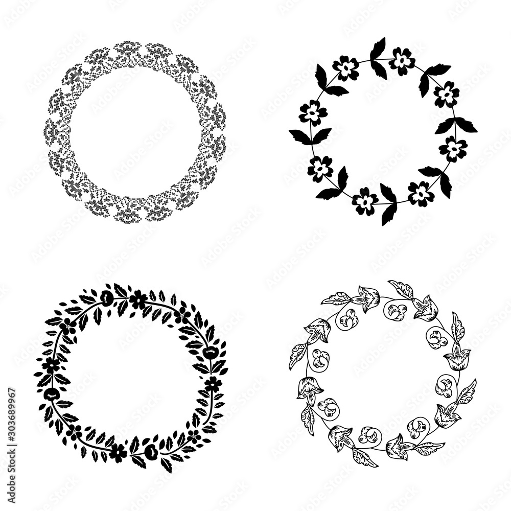 Vector floral frames
