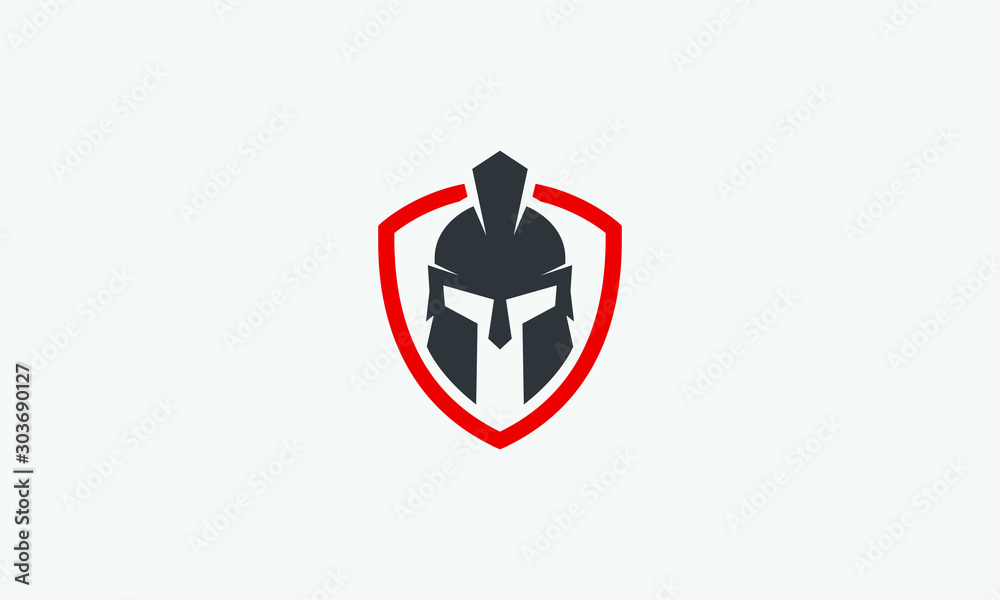 shield and helmet of the Spartan warrior symbol emblem. Spartan