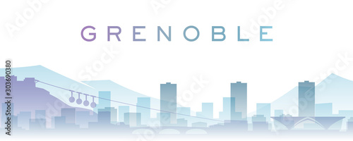 Grenoble Transparent Layers Gradient Landmarks Skyline