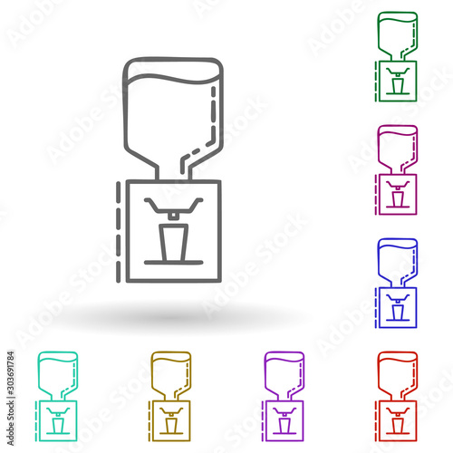 Water dispenser dusk multi color icon. Simple thin line  outline vector of drinks   beverages icons for ui and ux  website or mobile application