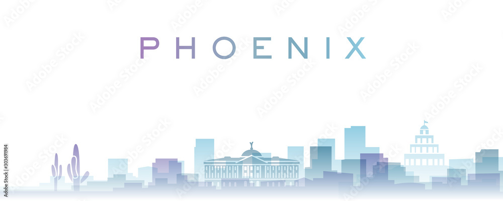 Phoenix Transparent Layers Gradient Landmarks Skyline
