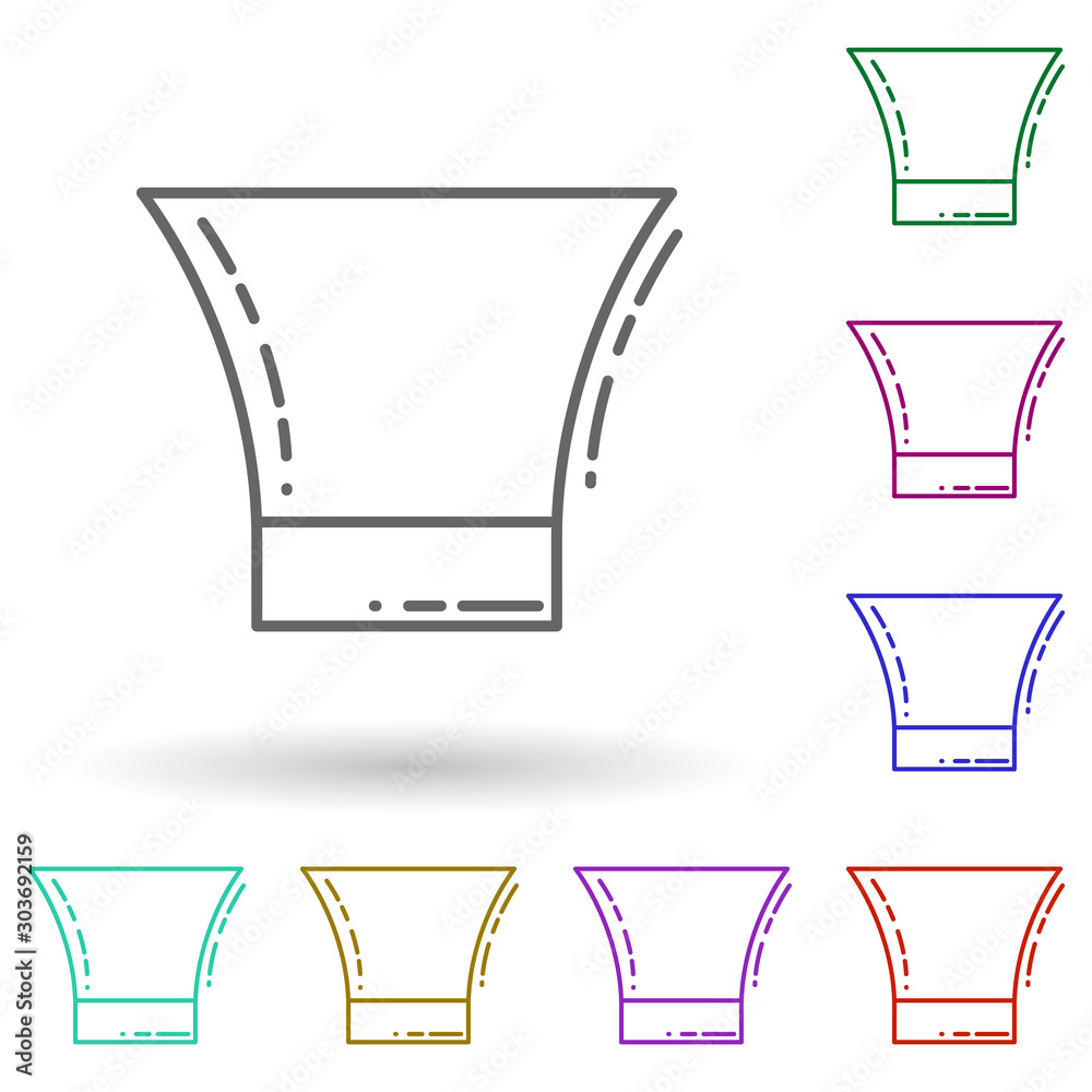 Glass dusk multi color icon. Simple thin line, outline vector of drinks & beverages icons for ui and ux, website or mobile application Glass dusk multi color icon. Simple thin line, outline vector of drinks & beverages icons for ui and ux, website or mobile application