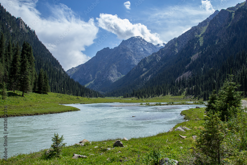 river in the mountains, tian shan Kyrgyzstan