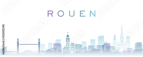 Rouen Transparent Layers Gradient Landmarks Skyline