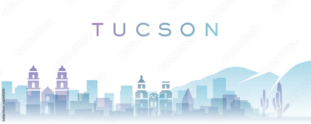 Tucson Transparent Layers Gradient Landmarks Skyline