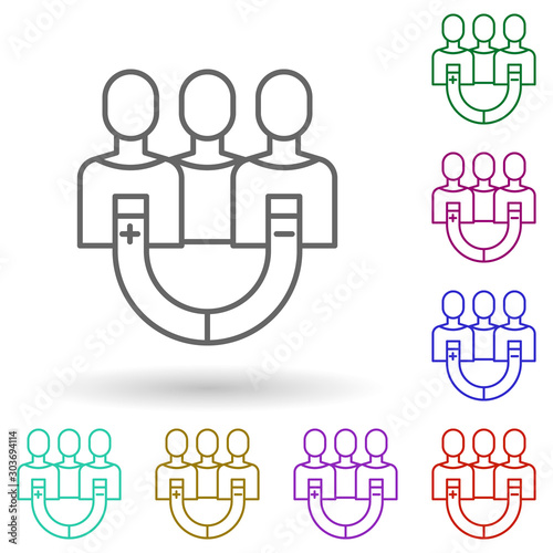 Advertisement, attract, client multi color icon. Simple thin line, outline vector of growth hacking icons for ui and ux, website or mobile application
