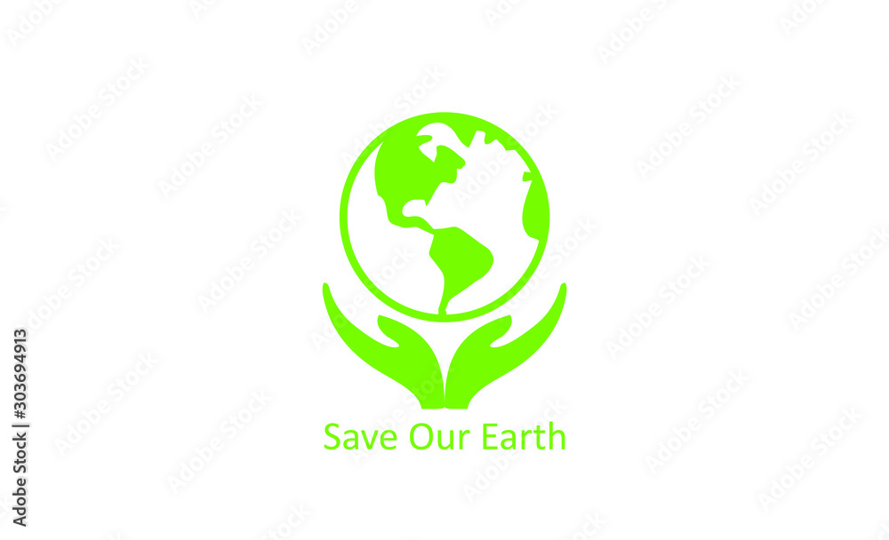 Environmentally friendly concept, Green city, save our earth, vector template illustration