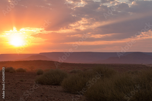 Sunrise at Palmwag, Damaraland, Namibia, Africa photo