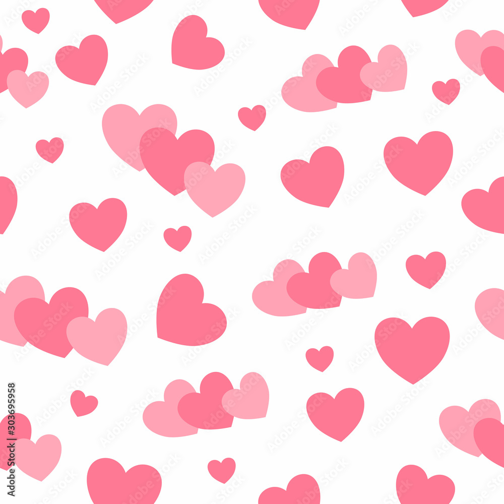 Sweet decorative pink heart seamless pattern