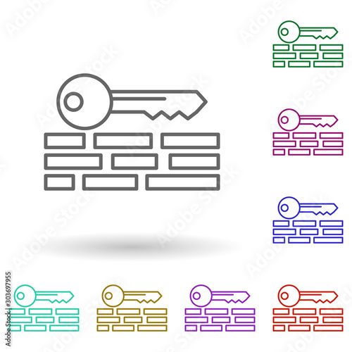 Keywords multi color icon. Simple thin line, outline vector of seo and online marketing icons for ui and ux, website or mobile application