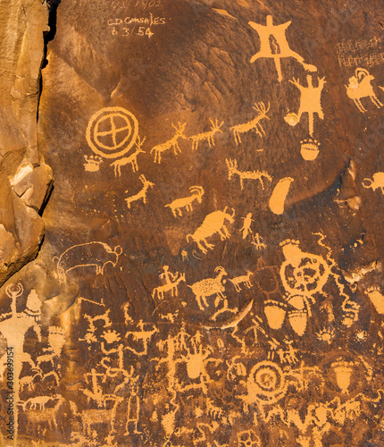 Newspaper Rock Petroglyphs, Canyonlands, Utah photo
