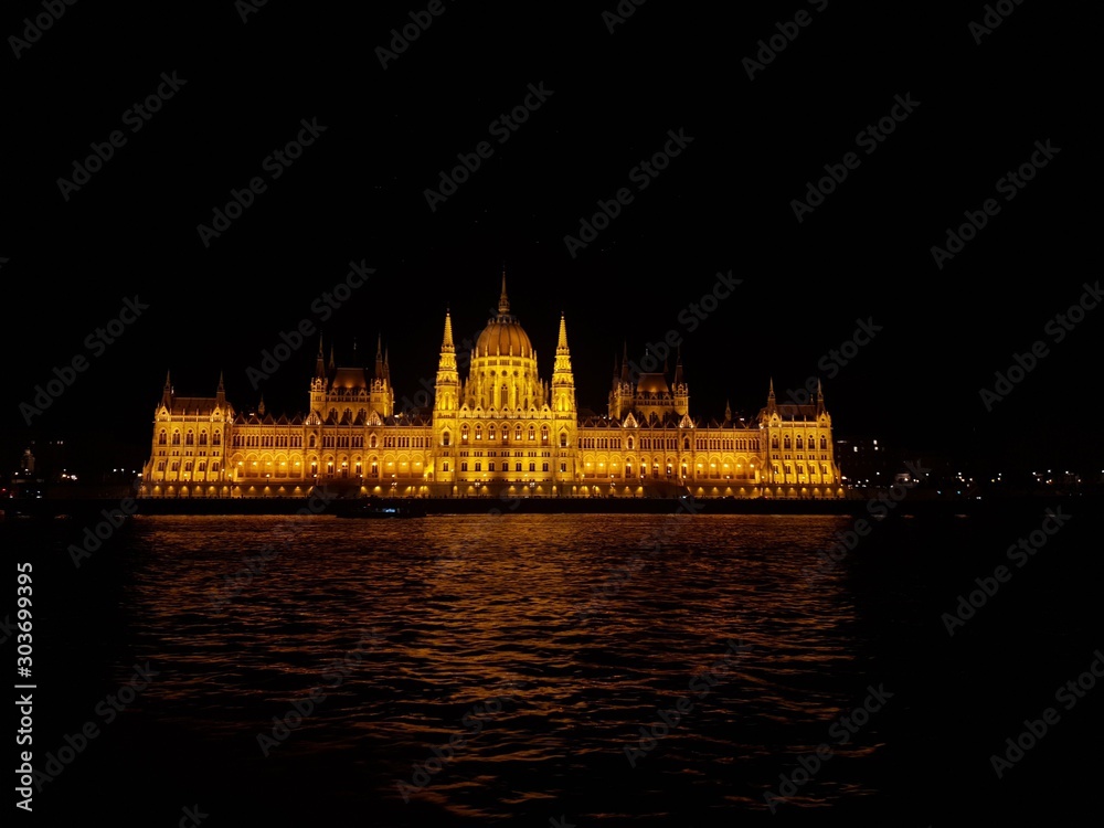 Fototapeta premium Urban city view at night