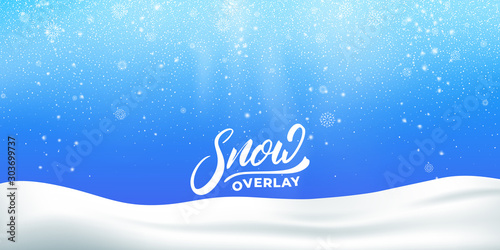 Snow. Realistic snow overlay background. Winter Christmas and New Year snow decoration